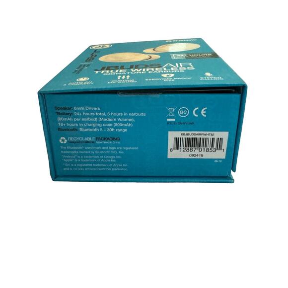 JLab JBuds Air Audio True Wireless Signature Bluetooth Earbuds - White - Picture 2 of 6